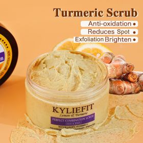 KYLIEFIT Organic Turmeric Scrub, Visibly Smoother & Brighten Skin Body Scrub, Moisturizing Nourishes Skin, for All Skin Types