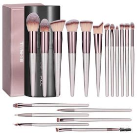 BS-MALL Makeup Brush Set 18 Pcs Premium Synthetic Foundation Powder Concealers Eye shadows Blush Makeup Brushes with black case
with Case Set Portable