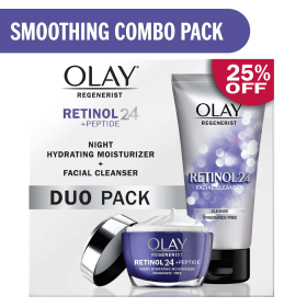 Olay Skin Care Retinol Gift Pack, Smoothing Face Moisturizer & Face Wash, Skincare Gift Set, 1.7 oz