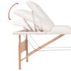 3-Zone Folding Massage Table 3.9" Thick White