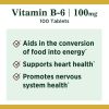 Nature's Bounty Vitamin B-6 Tablets; 100 mg; 100 Count