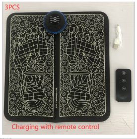 Rechargeable Portable Foot Intelligent Massage Pad (Option: Charging with remote 3pcs-English version-USB)