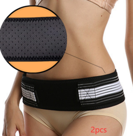 Double-reinforced Pelvic Repair Orthosis Protective Belt (Option: Black 2pcs-With vents-109x9cm)