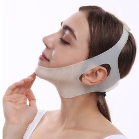 Women Chin Cheek Silicone Face Slimming Bandage Lift Up Belt V Line Face Shaper Facial Anti Wrinkle Strap Skin Care Beauty Tools (Color: Grey)