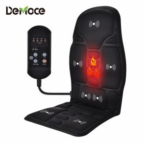 Electric Vibrating Car Massage Massage Chair Mat Portable Massager Cushion Home Infrared Heating Back Vibrator Massage Pads (Color: Black, Plug Type: US Plug)