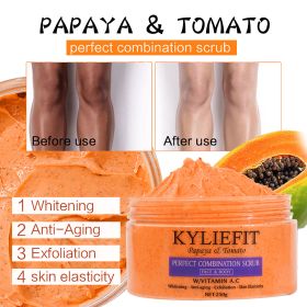 Face & Body Scrub, Lightening, Moisturizing, Brighten, Improves Dull Skin, Exfoliate, Clean Stains, Support Customized LOGO (Color: PAPAYA TOMATO SCRUB)