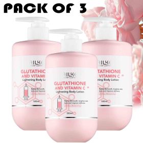 AILKE Whitening Skin Care Range, With Vitamin C, Glutathione, Reduce Dark Spots, Smooth Soft Skin, Improve Dull Skin (Color: 3 Pack Lotion)