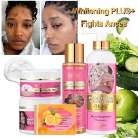 AILKE Natural Skin Cleansing Set, Cleanses Darkness, Stains, Moisturizes, Lightening, Smooth, Improve Rough and Dry Skin (Color: 5 in 1 Set)