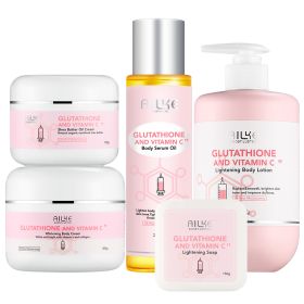 AILKE Natural Vitamin C Skin Care Set, Whiten, Brightening, Anti Aging, Smooth Skin, Clean, Remove Dark Spots, Sun Spots (Color: 5 in 1 Set)