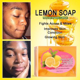 AILKE Organic Skin Whiten Set, Brightening Lotion, Reduce Dark Spots, Sun Spots, Radiant And Flawless Skin, For All Skin Types (Color: Lemon Soap 200g)