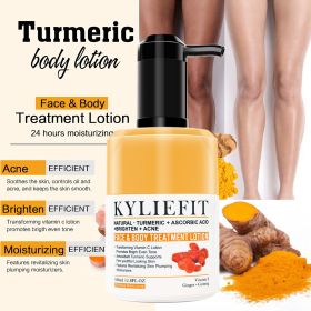 KYLIEFIT Organic Turmeric Skin Glowing Body Lotion, Lightening, Natural Brightening Cream, Reduce Acne Pimples (Color: 1 Bottle Lotion)