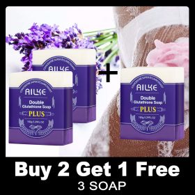 AILKE Skin Care Range Double-Glutathione, Whitening Serum, Dark Spot Face Cream, Black Skin Soap, Bleaching Beauty Skin Care (Color: Buy 2 Get 1 Free)