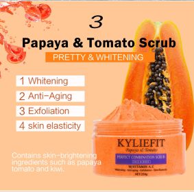 Lemon & Turmeric Perfect Combination Body Scrub, Lightening, Moisturizing, Anti Oxidation, Exfoliate, For All Skin Types (Color: PAPAYA TOMATO SCRUB)