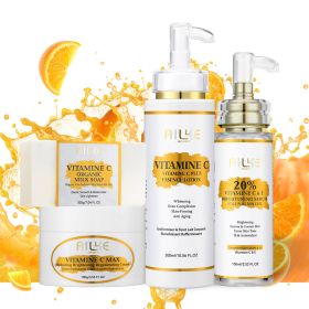 AILKE Vitamin C Whitening Serum, Remove Dark Spots, Moisturizing, Anti-Aging & Wrinkle, Beauty Skin Care Cosmetics (Color: 4 in 1 Set)