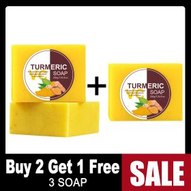 AILKE Organic Turmeric Skin Care Range, Whiten, Remove Acne, Clean Stains, Exfoliation, Even Skin Tone, Improve Dull Skin (Color: Buy 2 Get 1 Free)