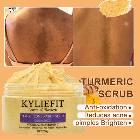 AILKE Organic Turmeric Skin Care Range, Whiten, Remove Acne, Clean Stains, Exfoliation, Even Skin Tone, Improve Dull Skin (Color: Scrub)