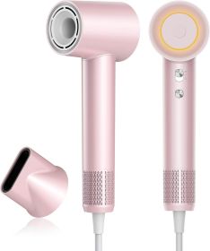 Hair Dryer, zhiyangfei Negative Ion Blow Dryer for Women Men, 110, 000 RPM Brushless Motor, 3 Heat Settings, 360¬∞ Rotating Magnetic Nozzle (Color: ZF03-Pink)